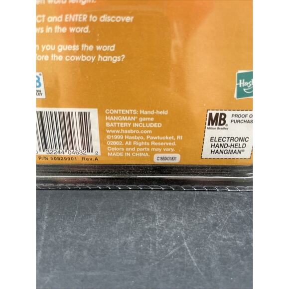 Hangman Vintage 1999 Electronic Handheld Game Milton Bradley Hasbro BRAND NEW - Picture 4 of 4